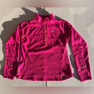 The North Face Women’s Pink/Yellow Fleece Lightweight Pullover Jacket Size XL